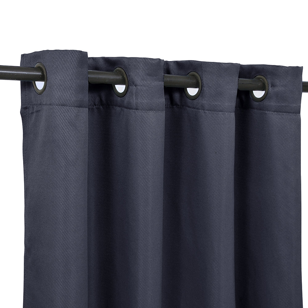 Detalle del Set de Cortinas Argolla 140x220 cms color Negro Mashini