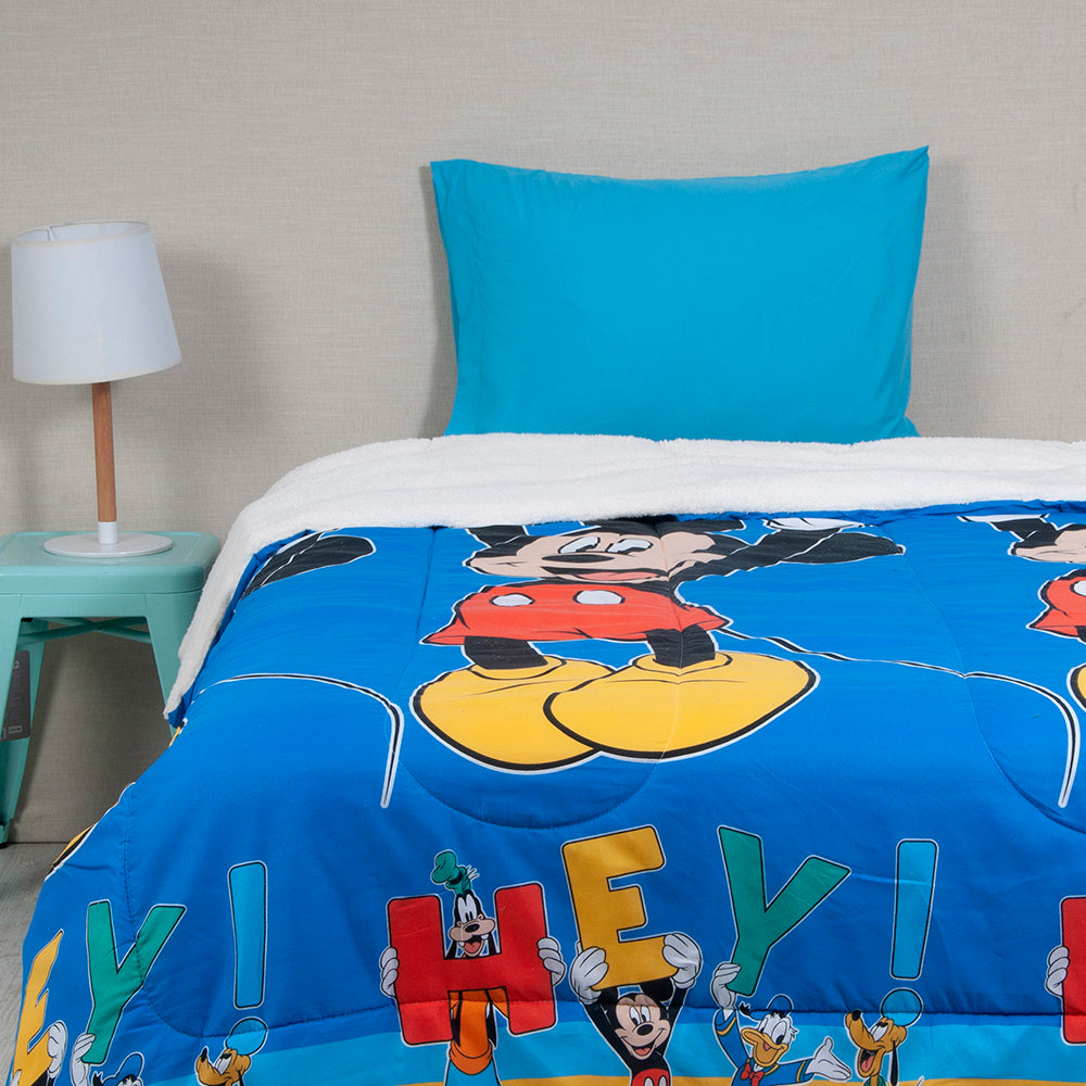 Plumon 1.5 Microfibra Sherpa Single Mickey Hey | Mashini