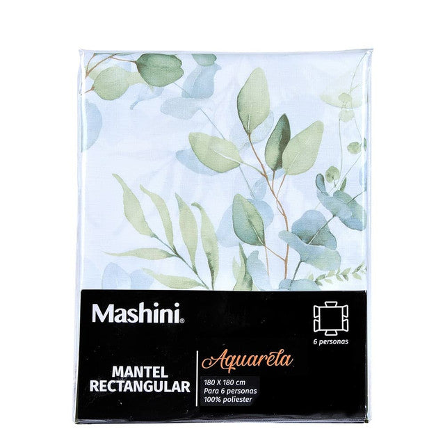 empaque del Mantel Acuarela 180x180 cms Eucalipto | Mashini