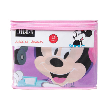 Sábana 1.5 Plazas Microfibra Minnie Skate