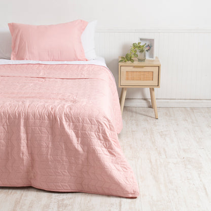 Quilt 1.5 Plazas Madrid Rosado