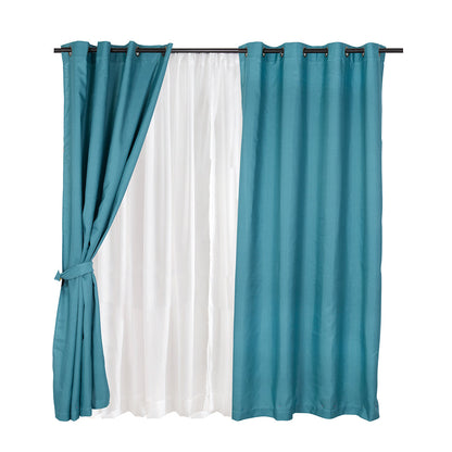 Set Cortinas Texturada Argolla Calipso Pucon