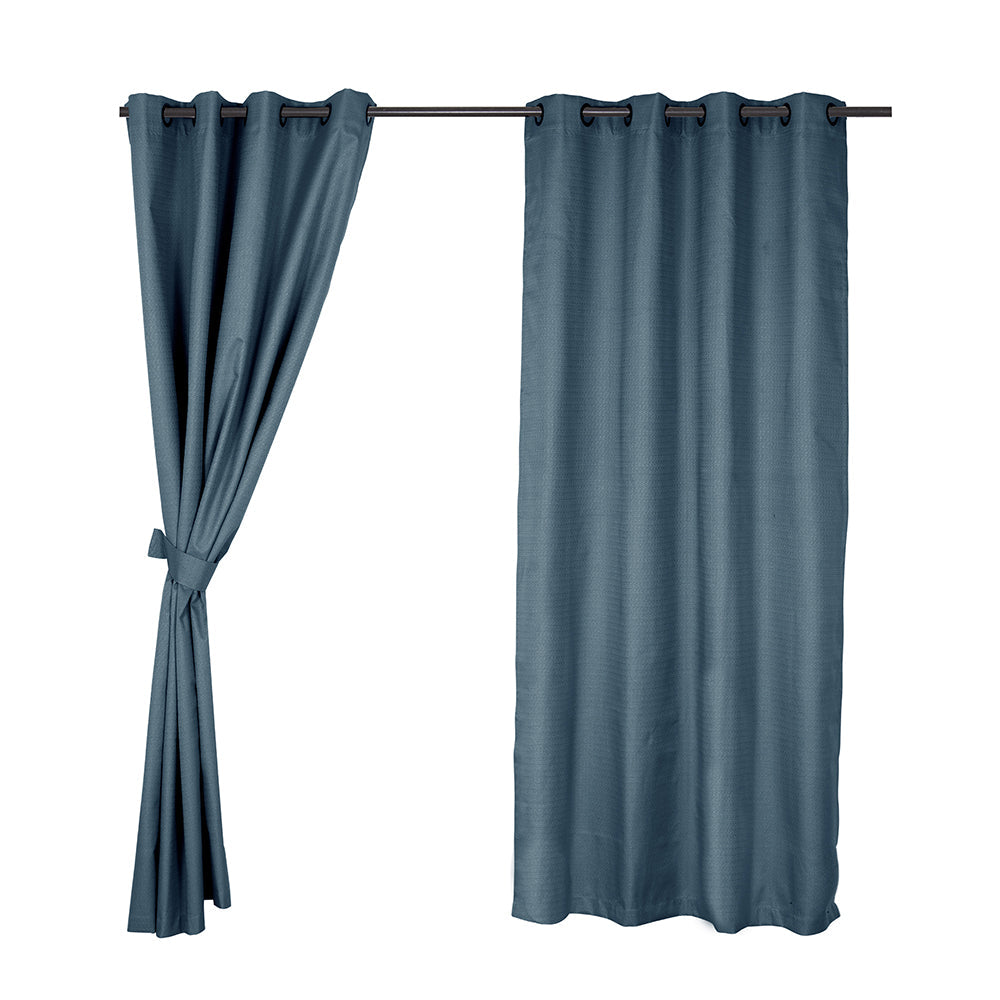 Set Cortinas Blackout Argolla Regata Azul