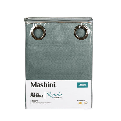 Set Cortinas Blackout Argolla Regata Verde