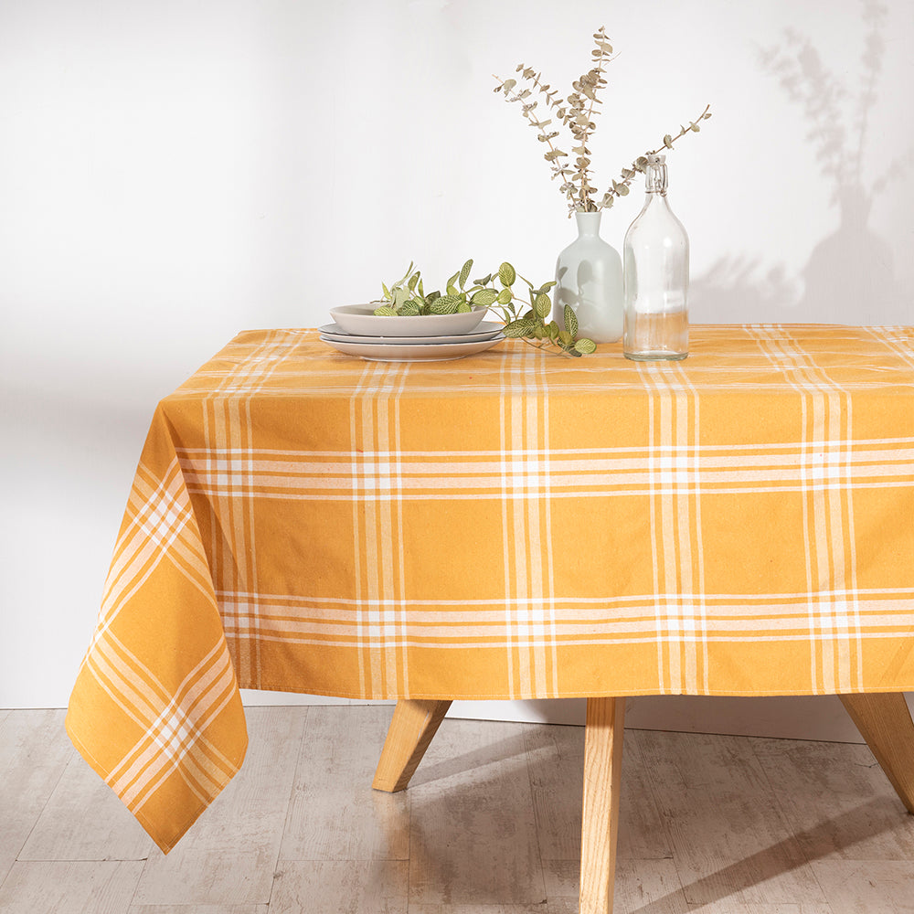 Mantel Tartan 150x210 cms Rectangular Amarillo