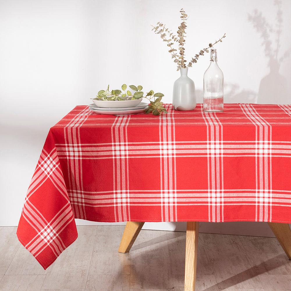 Mantel Tartan 150x210 cms Rectangular Rojo