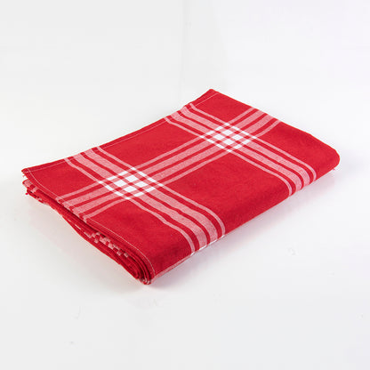 Mantel Tartan 180 cms Redondo Rojo