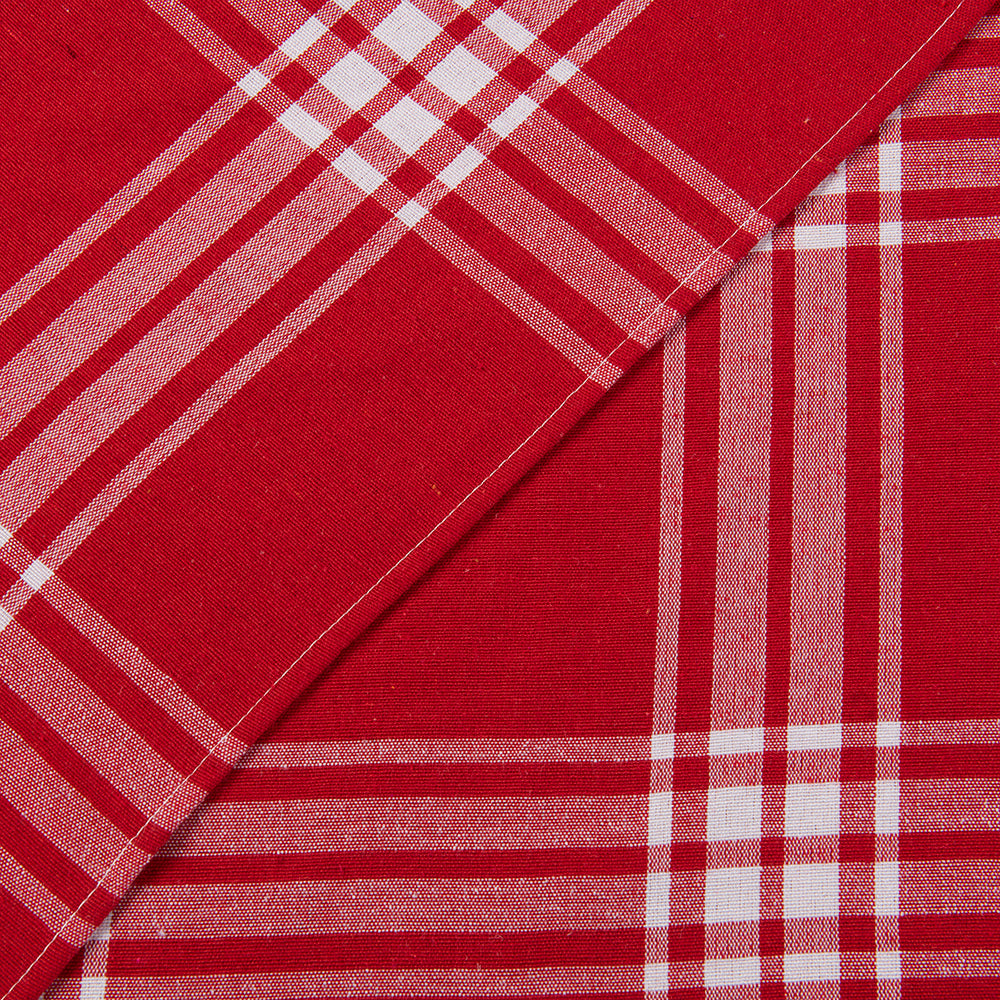 Mantel Tartan 180 cms Redondo Rojo