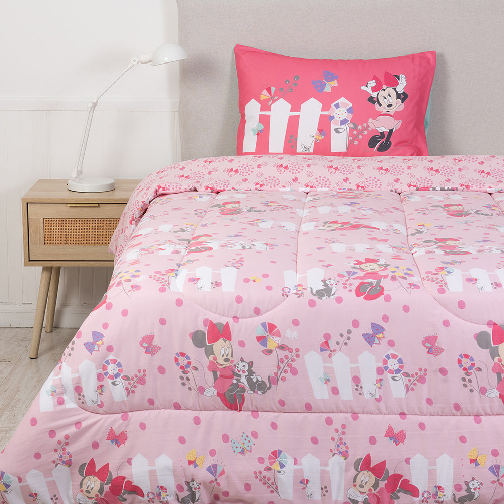 Plumon 1.5 Plazas Microfibra Minnie Jardin