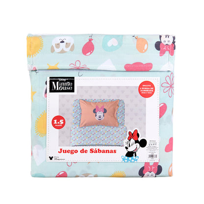 Sábana 1.5 Plazas Microfibra Minnie Animales