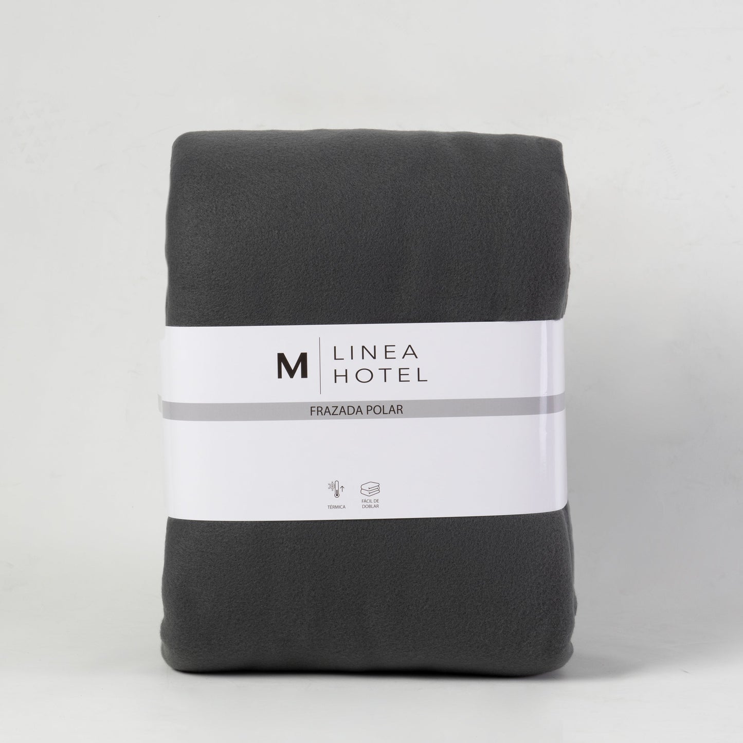 Frazada King Polar Borde Satin Linea Hotel Gris