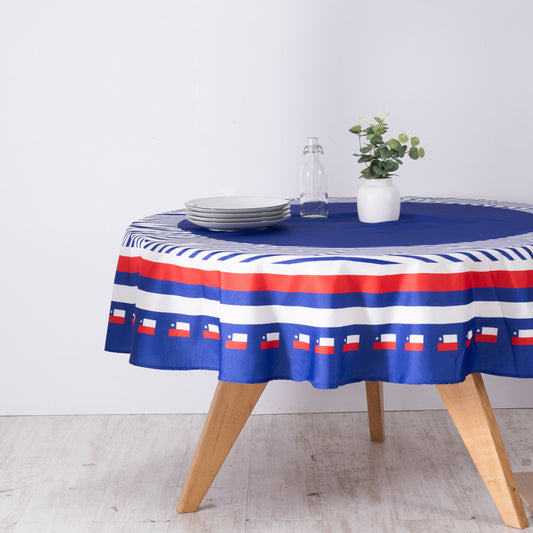 Mantel Fechas Patrias 180 cms Redondo Banderas