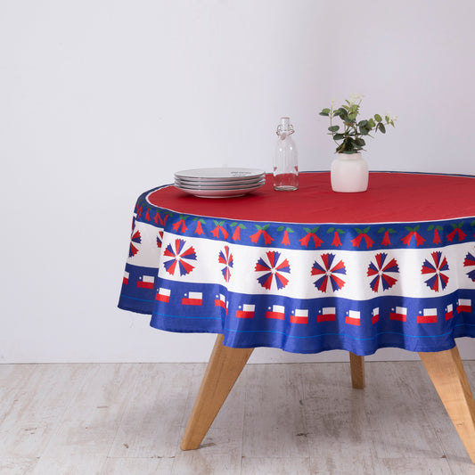 Mantel Fechas Patrias 180 cms Redondo Adorno
