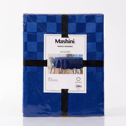 Mantel Fechas Patrias 180 cms Redondo Azul