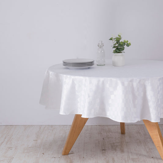 Mantel Fechas Patrias 180 cms Redondo Blanco