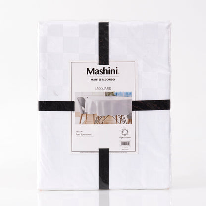 Mantel Fechas Patrias 180 cms Redondo Blanco