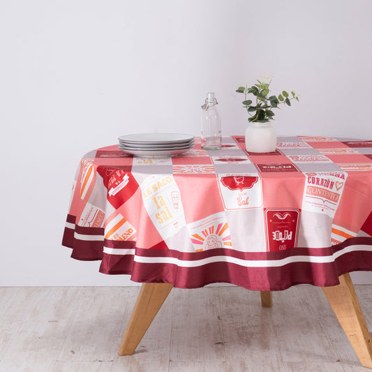 Mantel Fechas Patrias 180 cms Redondo Patchwork