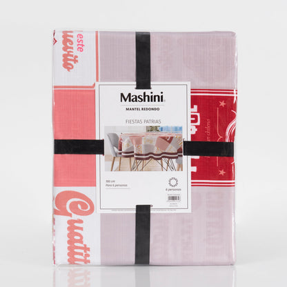 Mantel Fechas Patrias 180 cms Redondo Patchwork