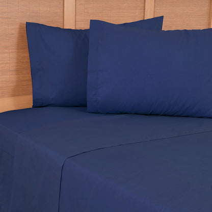 Sábana 2 Plazas 144 Hilos Colores Lisos Índigo