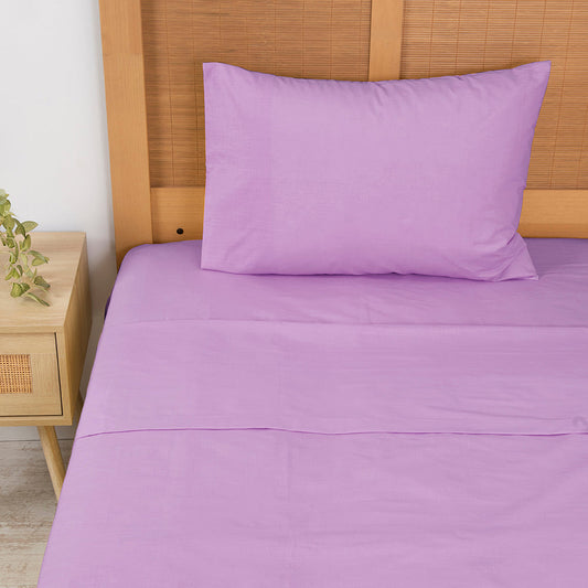 Sábana 1.5 Plazas 144 Hilos Colores Lisos Malva