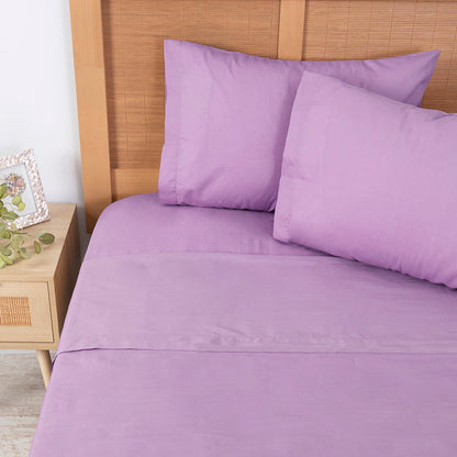 Sábana 2 Plazas 144 Hilos Colores Lisos Malva