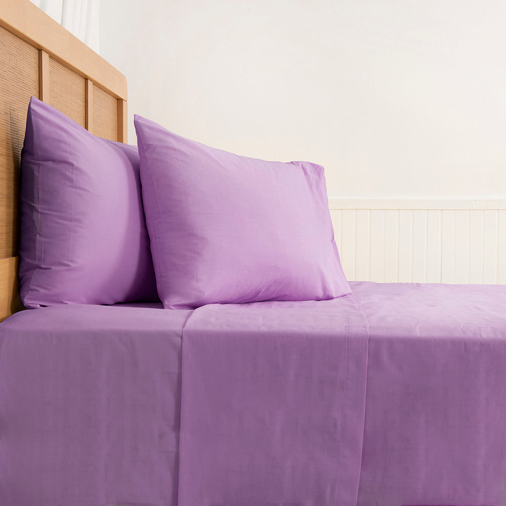 Sábana 2 Plazas 144 Hilos Colores Lisos Malva