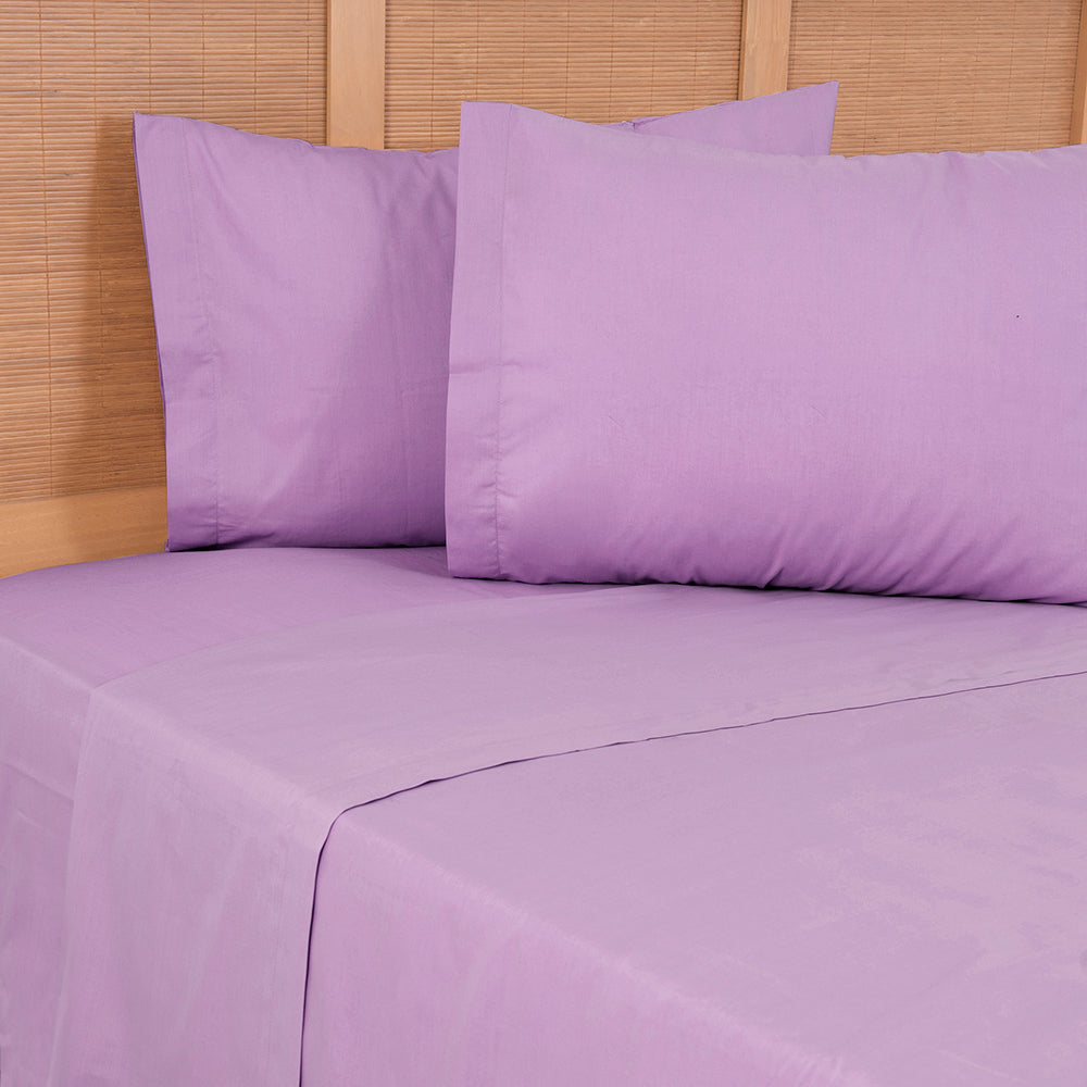 Sábana King 144 Hilos Colores Lisos Malva