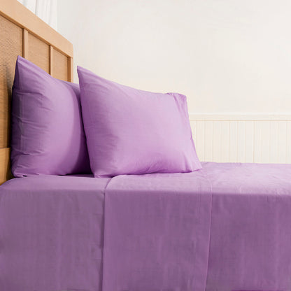 Sábana King 144 Hilos Colores Lisos Malva