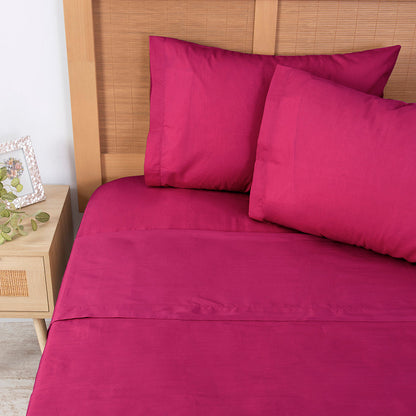Sábana King 144 Hilos Colores Lisos Fucsia