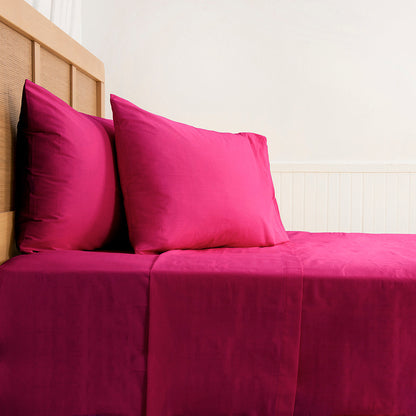 Sábana King 144 Hilos Colores Lisos Fucsia