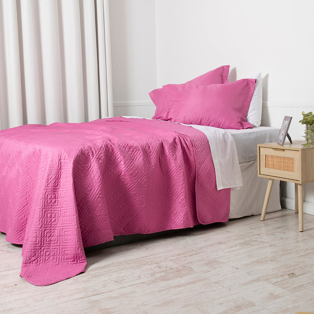 Quilt 1.5 Plazas Cordoba Fucsia