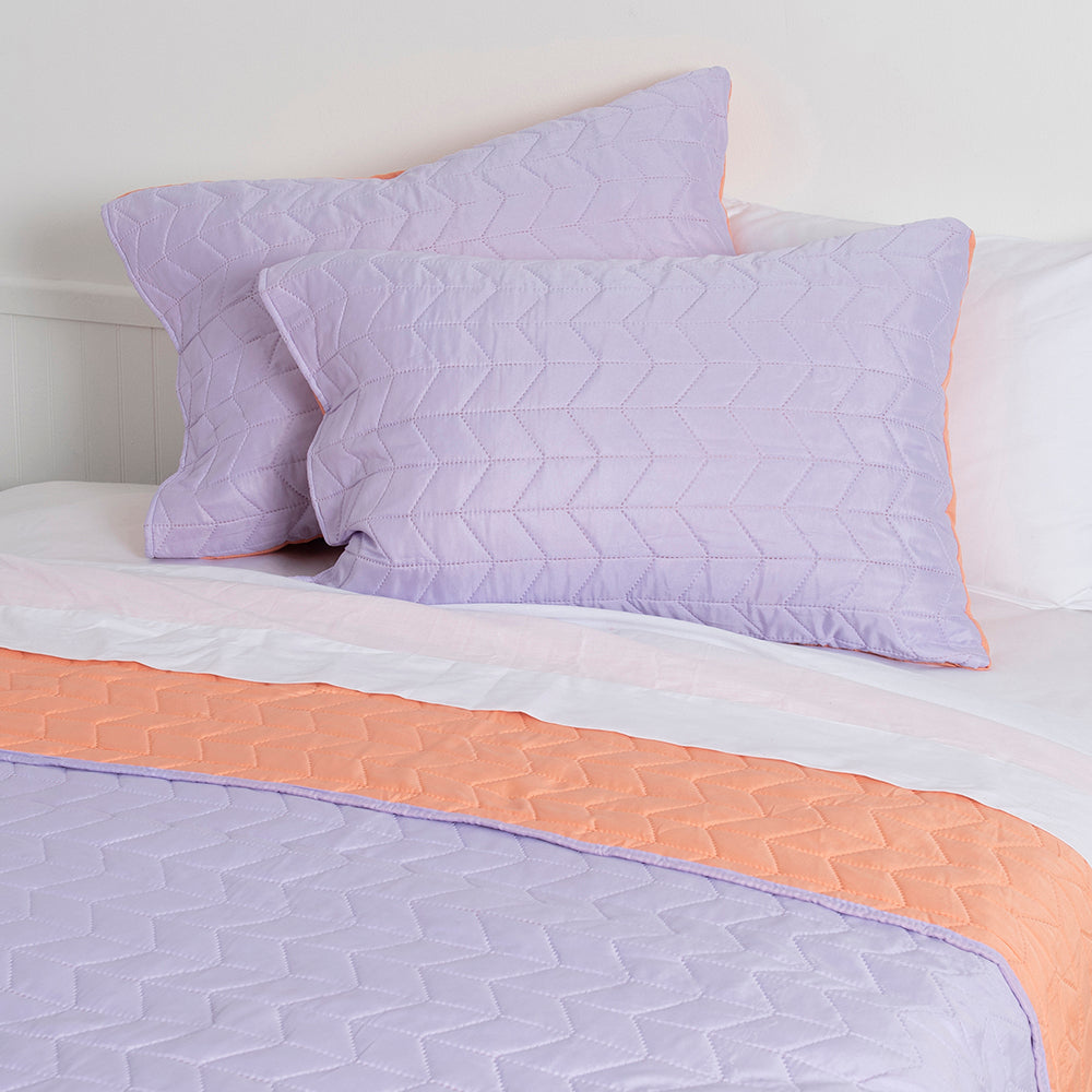 Quilt King Microfibra Lila-Naranjo