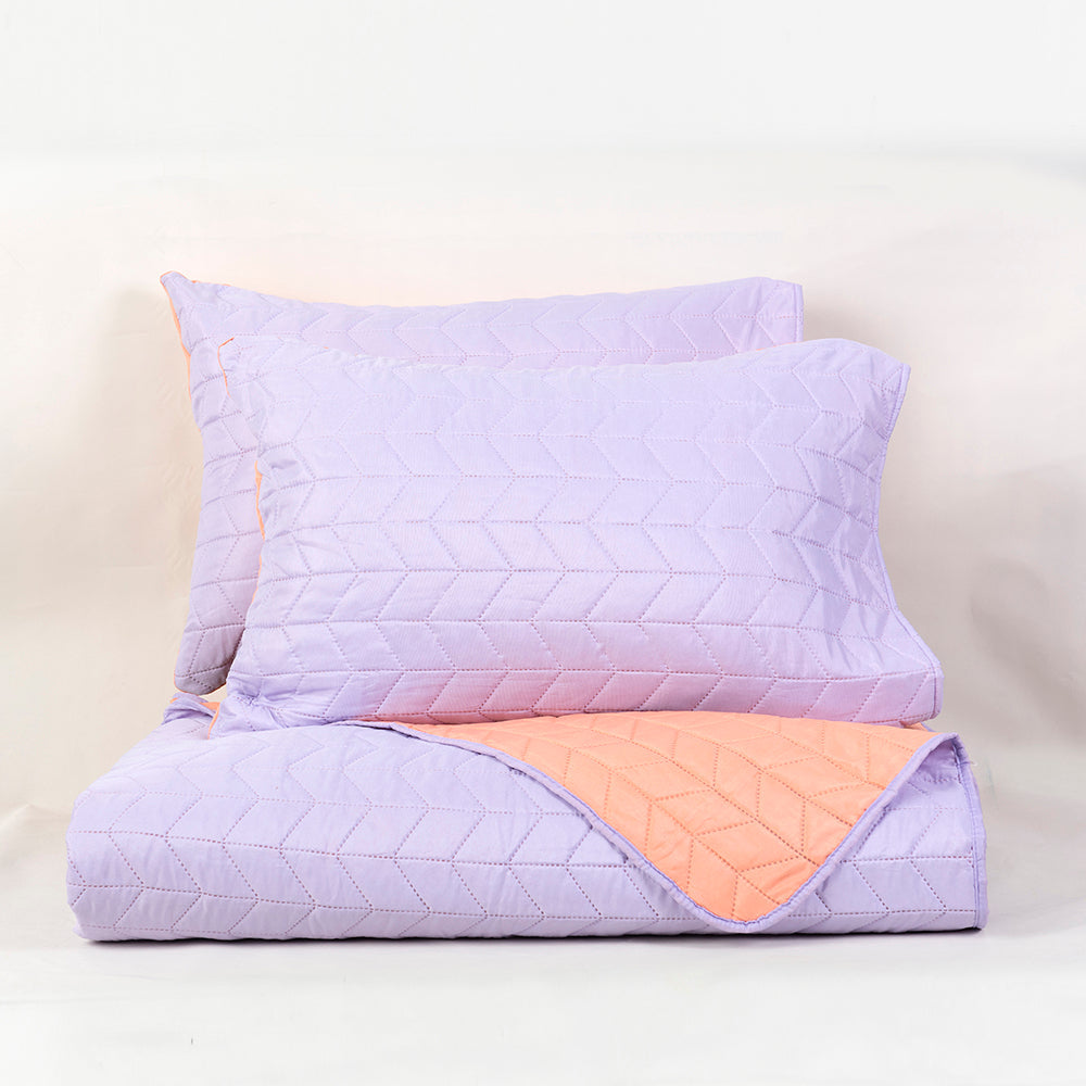 Quilt King Microfibra Lila-Naranjo