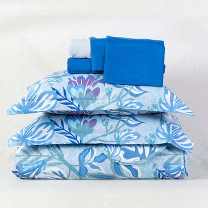 Set Quilt Cordoba Estampado + Sábanas 2 Plazas Microfibra Aloe