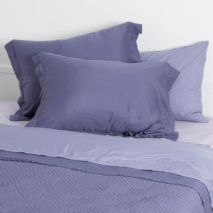 Set Quilt Cordoba + Sábanas 2 Plazas Microfibra Morado