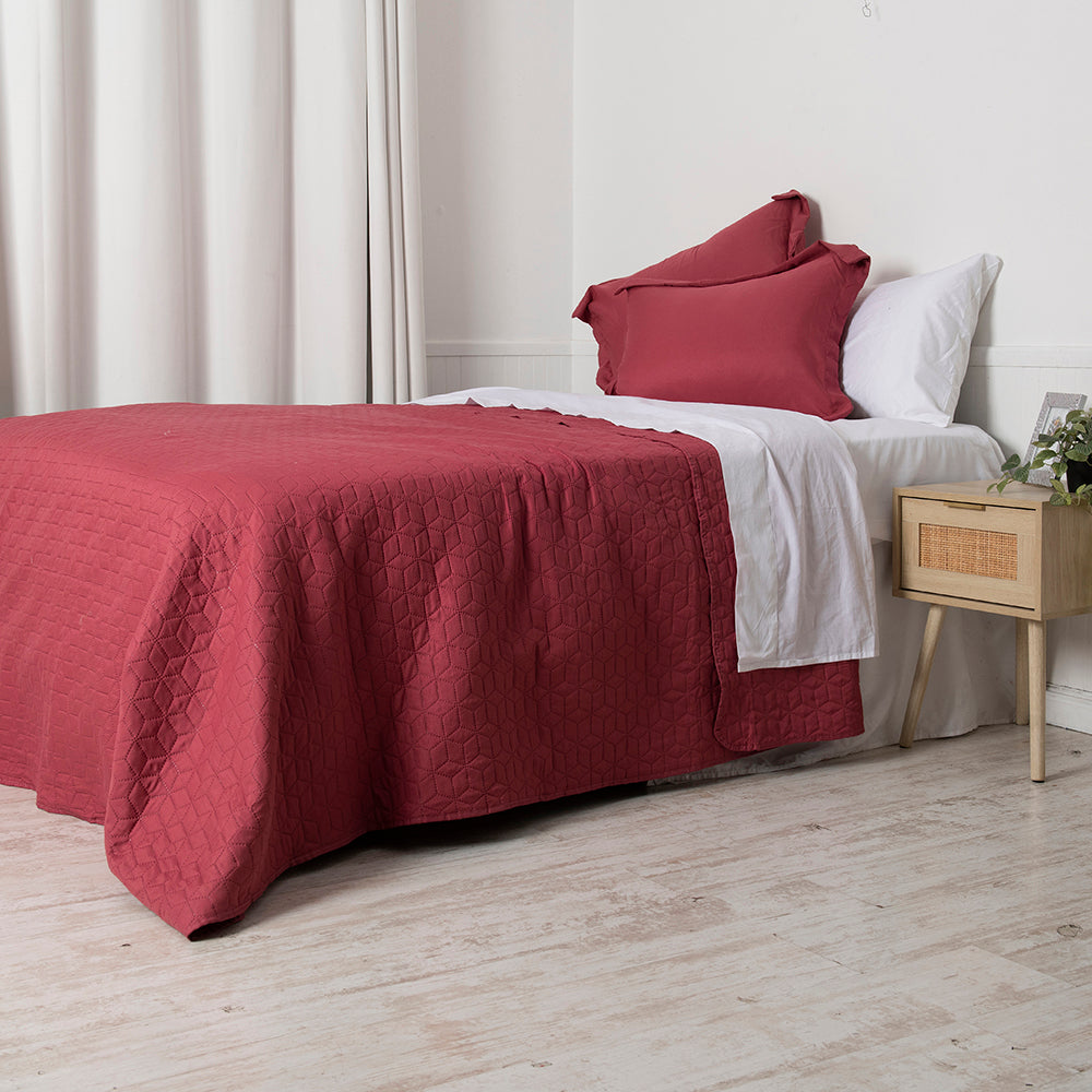 Quilt 1.5 Plazas Madrid Rojo