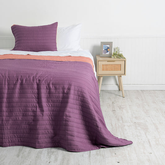 Quilt 1.5 Plazas Toledo Morado - Coral