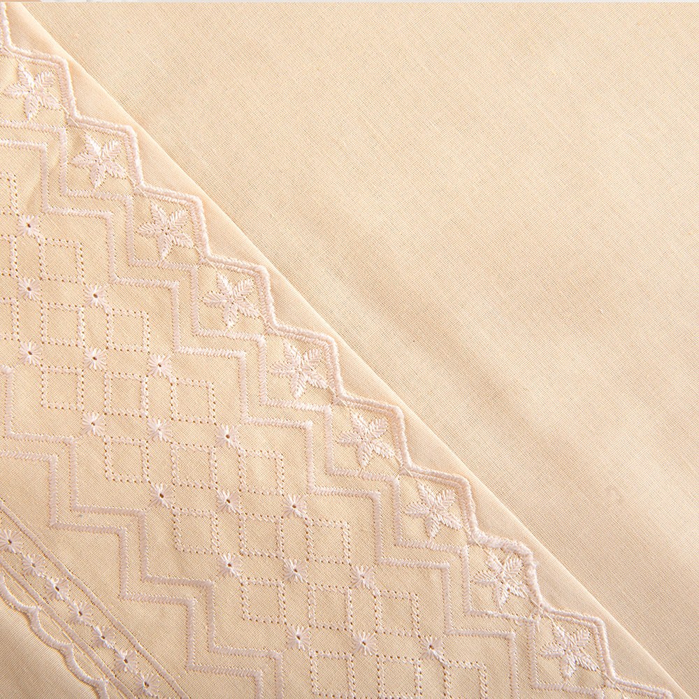 Sábana 1.5 Plazas 144 Hilos Broderie Geo Nude