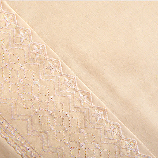 Sábana 1.5 Plazas 144 Hilos Broderie Geo Nude