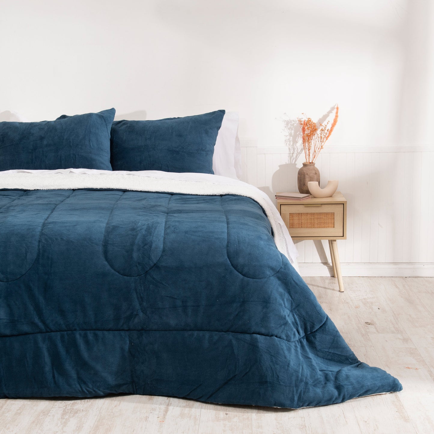 Plumón 2 Plazas Coral Sherpa Azul