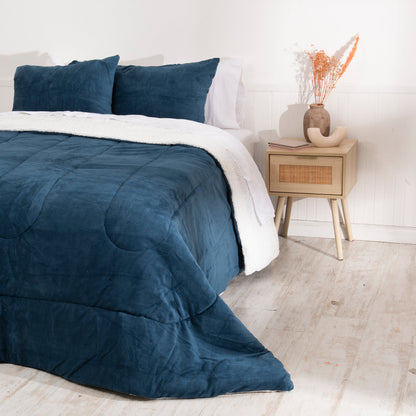 Plumón 2 Plazas Coral Sherpa Azul