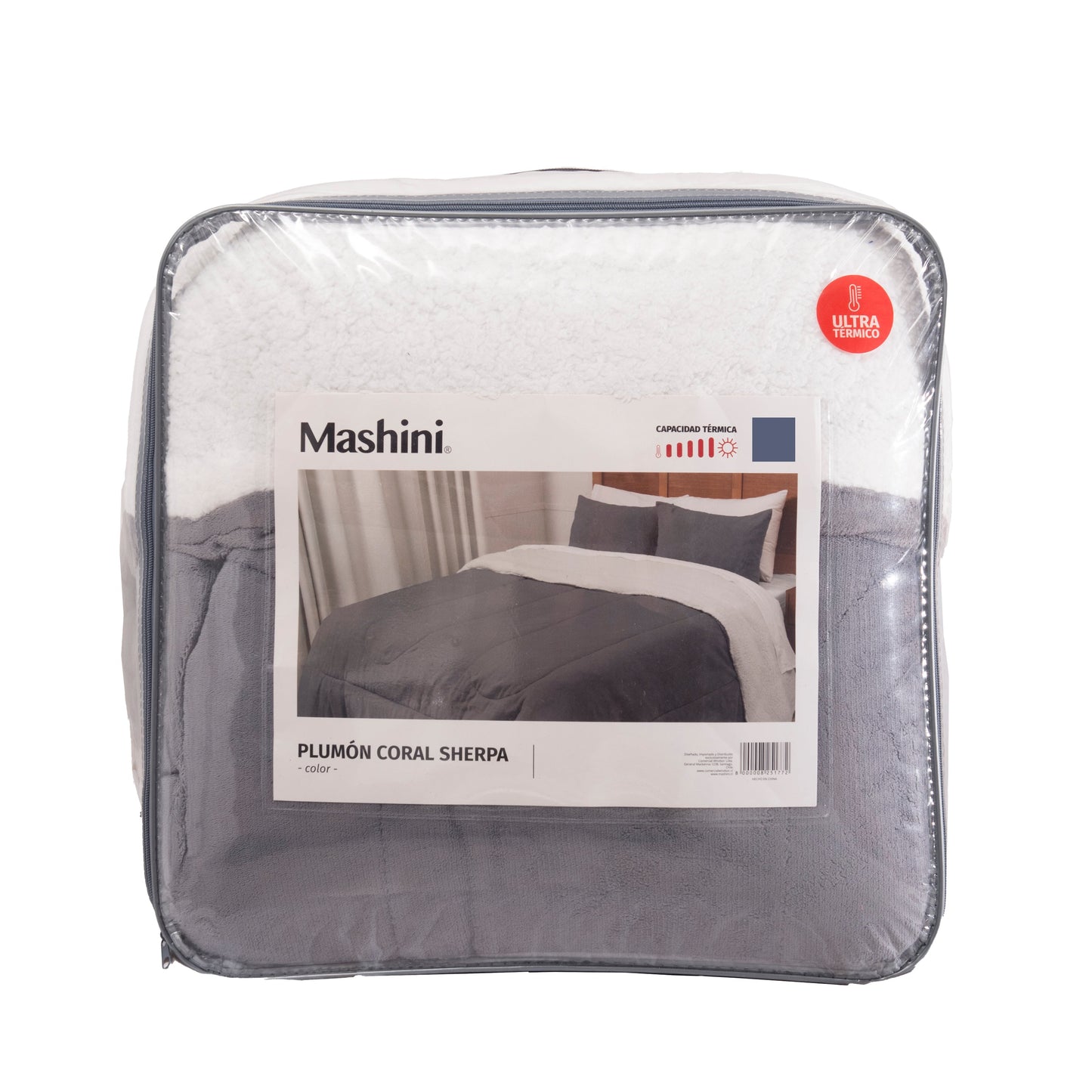 Plumón 2 Plazas Coral Sherpa Gris