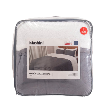 Plumón 2 Plazas Coral Sherpa Gris