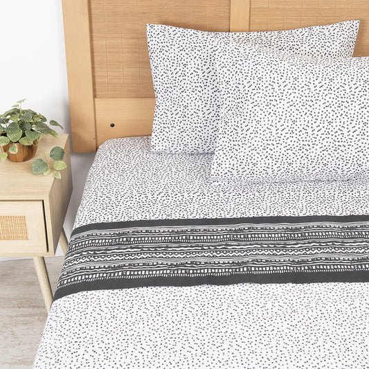 Sábana 2 Plazas 144 Hilos Estampado Geometric