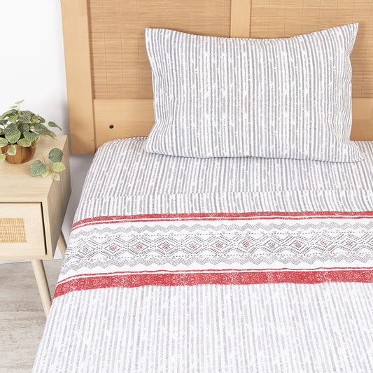 Sábana 1 Plaza 144 Hilos Estampado Snow