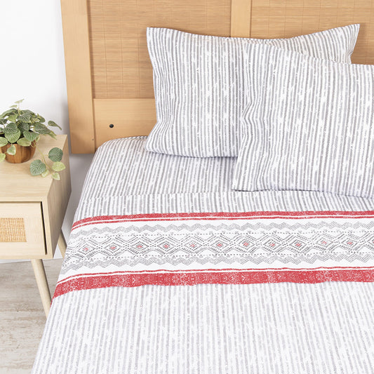 Sábana 2 Plazas 144 Hilos Estampado Snow