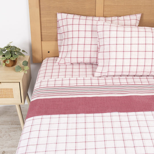 Sábana King 144 Hilos Estampado Tartán