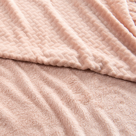 Frazada 2 Plazas Coral Embossed Rosado