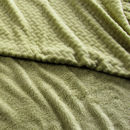 Frazada 2 Plazas Coral Embossed Oliva