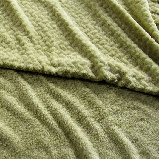 Frazada 2 Plazas Coral Embossed Oliva